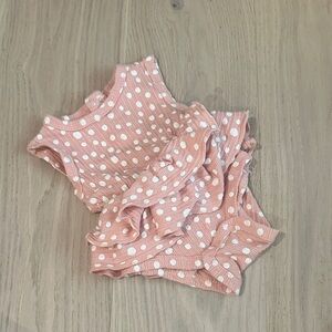 Rachel Zoe Pink and White Polka onesie